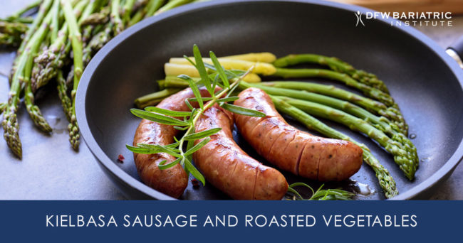 Kielbasa sausage and roasted vegetables