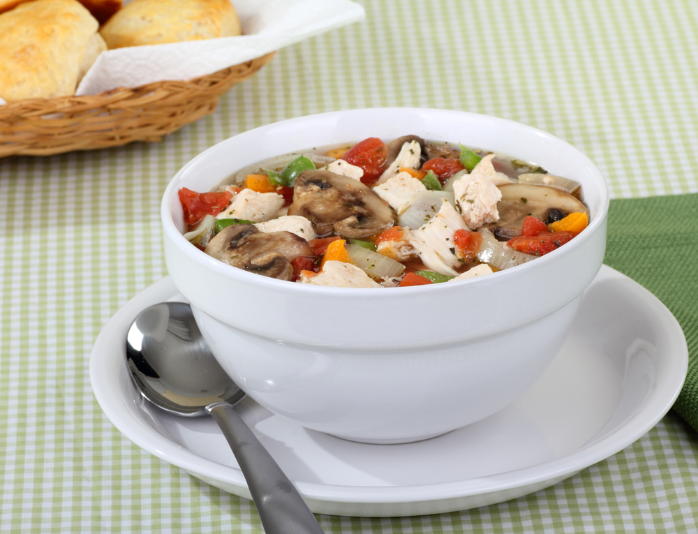 Chicken Noodle-Less Soup with Winter Vegetables